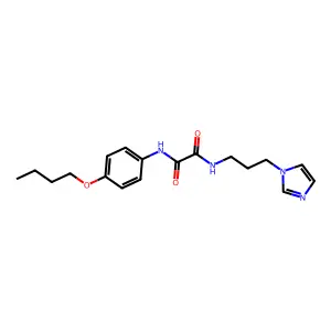 N'-(4-butoxyphenyl)-N-(3-imidazol-1-ylpropyl)oxamide structure