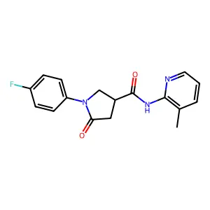 1-(4-fluorophenyl)-N-(3-methylpyridin-2-yl)-5-oxopyrrolidine-3-carboxamide structure