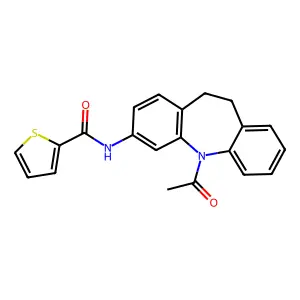 N-(11-acetyl-5,6-dihydrobenzo[b][1]benzazepin-2-yl)thiophene-2-carboxamide structure