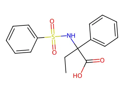 2-Phenyl-2-[(phenylsulfonyl)amino]butanoic acid structure