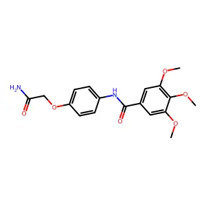 N-[4-(2-amino-2-oxoethoxy)phenyl]-3,4,5-trimethoxybenzamide structure