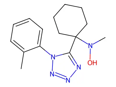 N-methyl-N-[1-[1-(2-methylphenyl)tetrazol-5-yl]cyclohexyl]hydroxylamine structure