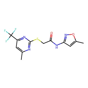 N-(5-Methyl-3-isoxazolyl)-2-[[4-methyl-6-(trifluoromethyl)-2-pyrimidinyl]thio]acetamide structure