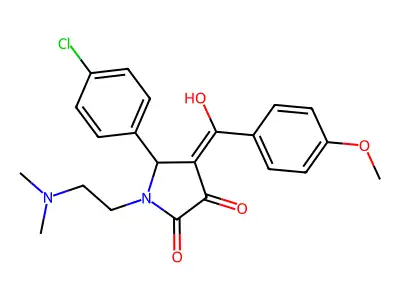 5-(4-chlorophenyl)-1-(2-dimethylaminoethyl)-4-[hydroxy-(4-methoxyphenyl)methylidene]pyrrolidine-2,3-dione structure