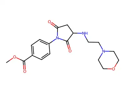 Methyl 4-(3-{[2-(morpholin-4-yl)ethyl]amino}-2,5-dioxopyrrolidin-1-yl)benzoate structure