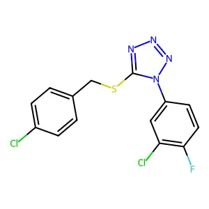 Tetrazole, 5-(4-chlorobenzylthio)-1-(3-chloro-4-fluorophenyl)- structure