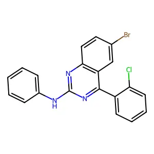 6-bromo-4-(2-chlorophenyl)-N-phenylquinazolin-2-amine structure