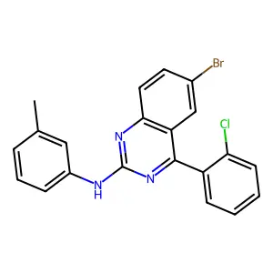 6-bromo-4-(2-chlorophenyl)-N-(3-methylphenyl)quinazolin-2-amine structure