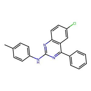 6-chloro-N-(4-methylphenyl)-4-phenylquinazolin-2-amine structure