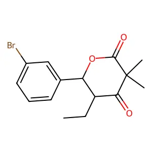 6-(3-Bromophenyl)-5-ethyl-3,3-dimethyloxane-2,4-dione structure