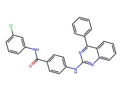 N-(3-chlorophenyl)-4-[(4-phenylquinazolin-2-yl)amino]benzamide structure