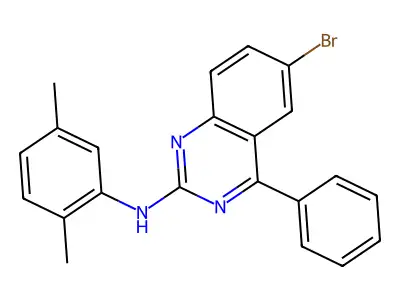 6-bromo-N-(2,5-dimethylphenyl)-4-phenylquinazolin-2-amine structure