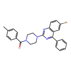 6-Bromo-2-[4-(4-methylbenzoyl)piperazin-1-YL]-4-phenylquinazoline structure
