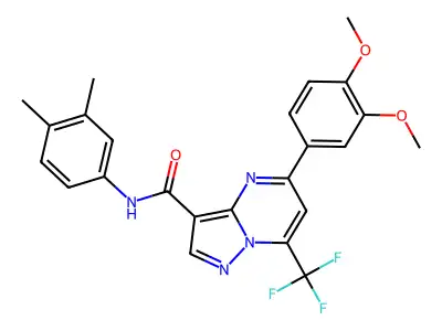 5-(3,4-dimethoxyphenyl)-N-(3,4-dimethylphenyl)-7-(trifluoromethyl)pyrazolo[1,5-a]pyrimidine-3-carboxamide structure