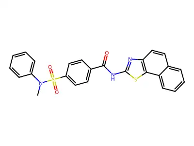4-(N-methyl-N-phenylsulfamoyl)-N-(naphtho[2,1-d]thiazol-2-yl)benzamide structure