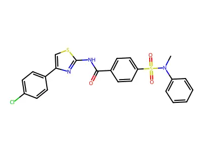 N-[4-(4-chlorophenyl)-1,3-thiazol-2-yl]-4-[methyl(phenyl)sulfamoyl]benzamide structure
