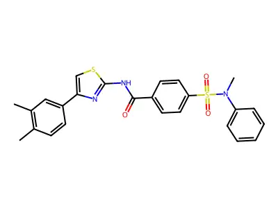 N-[4-(3,4-dimethylphenyl)-1,3-thiazol-2-yl]-4-[methyl(phenyl)sulfamoyl]benzamide structure