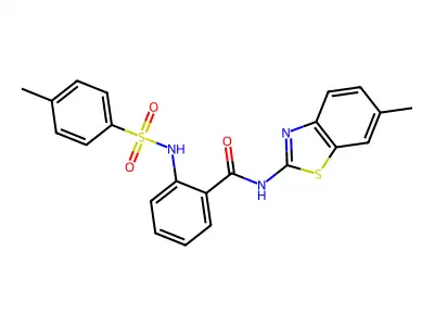 N-(6-methyl-1,3-benzothiazol-2-yl)-2-[(4-methylphenyl)sulfonylamino]benzamide structure