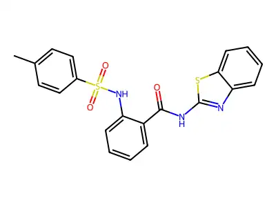 N-(1,3-benzothiazol-2-yl)-2-[(4-methylphenyl)sulfonylamino]benzamide structure