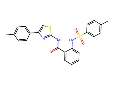 2-(4-methylphenylsulfonamido)-N-(4-(p-tolyl)thiazol-2-yl)benzamide structure