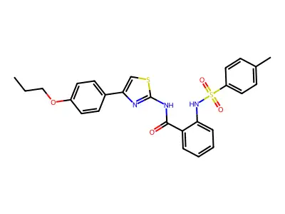 2-(4-methylphenylsulfonamido)-N-(4-(4-propoxyphenyl)thiazol-2-yl)benzamide structure