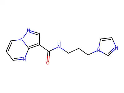 N-(3-imidazol-1-ylpropyl)pyrazolo[1,5-a]pyrimidine-3-carboxamide structure