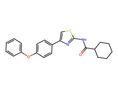 N-[4-(4-phenoxyphenyl)-1,3-thiazol-2-yl]cyclohexanecarboxamide structure
