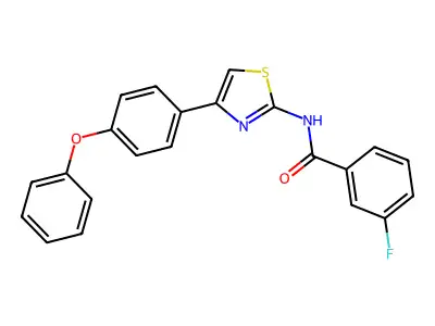 3-fluoro-N-[4-(4-phenoxyphenyl)-1,3-thiazol-2-yl]benzamide structure