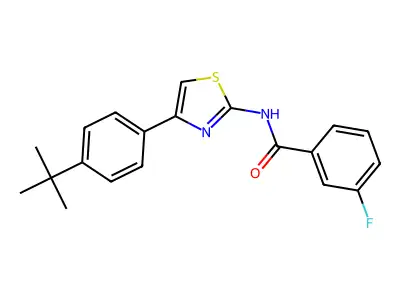 N-[4-(4-tert-butylphenyl)-1,3-thiazol-2-yl]-3-fluorobenzamide structure