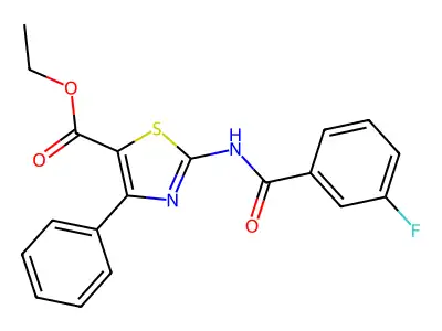 Ethyl 2-[(3-fluorobenzoyl)amino]-4-phenyl-1,3-thiazole-5-carboxylate structure