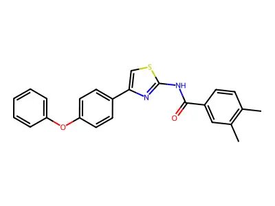 3,4-dimethyl-N-[4-(4-phenoxyphenyl)-1,3-thiazol-2-yl]benzamide structure