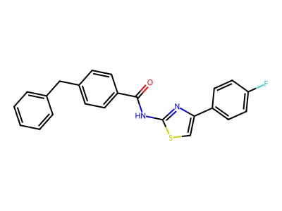 4-benzyl-N-[4-(4-fluorophenyl)-1,3-thiazol-2-yl]benzamide structure