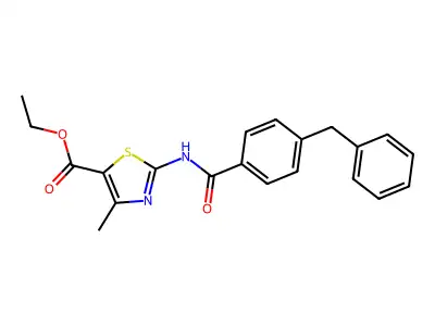 Ethyl 2-[(4-benzylbenzoyl)amino]-4-methyl-1,3-thiazole-5-carboxylate structure