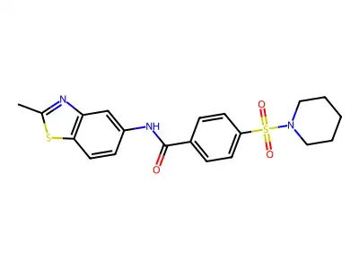 N-(2-methylbenzo[d]thiazol-5-yl)-4-(piperidin-1-ylsulfonyl)benzamide structure