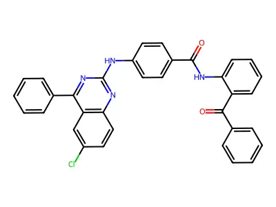 N-(2-benzoylphenyl)-4-[(6-chloro-4-phenylquinazolin-2-yl)amino]benzamide structure