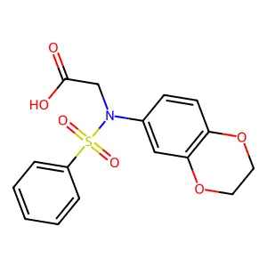 N-(2,3-dihydro-1,4-benzodioxin-6-yl)-N-(phenylsulfonyl)glycine structure