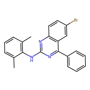 6-bromo-N-(2,6-dimethylphenyl)-4-phenylquinazolin-2-amine structure