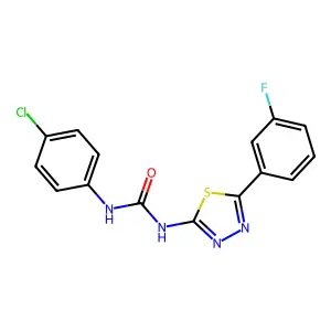 1-(4-Chlorophenyl)-3-[5-(3-fluorophenyl)-1,3,4-thiadiazol-2-yl]urea structure