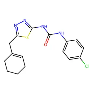1-(4-Chlorophenyl)-3-[5-(cyclohexen-1-ylmethyl)-1,3,4-thiadiazol-2-yl]urea structure