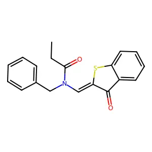 N-benzyl-N-[(Z)-(3-oxo-1-benzothiophen-2-ylidene)methyl]propanamide structure