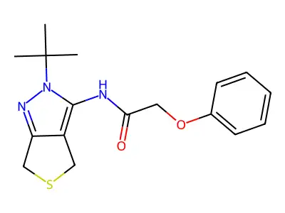 N-(2-(tert-butyl)-4,6-dihydro-2H-thieno[3,4-c]pyrazol-3-yl)-2-phenoxyacetamide structure