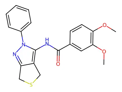 3,4-dimethoxy-N-(2-phenyl-4,6-dihydro-2H-thieno[3,4-c]pyrazol-3-yl)benzamide structure