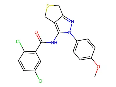 2,5-dichloro-N-(2-(4-methoxyphenyl)-4,6-dihydro-2H-thieno[3,4-c]pyrazol-3-yl)benzamide structure