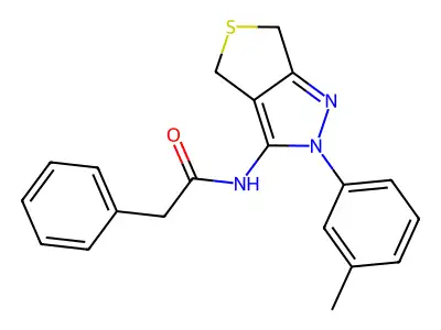 2-phenyl-N-(2-(m-tolyl)-4,6-dihydro-2H-thieno[3,4-c]pyrazol-3-yl)acetamide structure