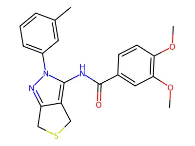 3,4-dimethoxy-N-(2-(m-tolyl)-4,6-dihydro-2H-thieno[3,4-c]pyrazol-3-yl)benzamide structure
