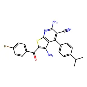 3,6-diamino-2-(4-bromobenzoyl)-4-(4-isopropylphenyl)thieno[2,3-b]pyridine-5-carbonitrile structure