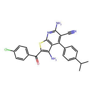 3,6-diamino-2-(4-chlorobenzoyl)-4-(4-isopropylphenyl)thieno[2,3-b]pyridine-5-carbonitrile structure