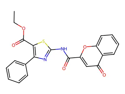 ethyl 2-(4-oxo-4H-chromene-2-carboxamido)-4-phenylthiazole-5-carboxylate structure