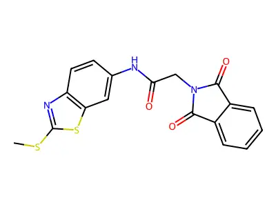 2-(1,3-dioxoisoindolin-2-yl)-N-(2-(methylthio)benzo[d]thiazol-6-yl)acetamide structure