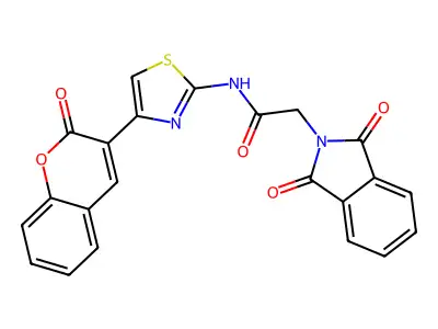 2-(1,3-dioxoisoindolin-2-yl)-N-(4-(2-oxo-2H-chromen-3-yl)thiazol-2-yl)acetamide structure